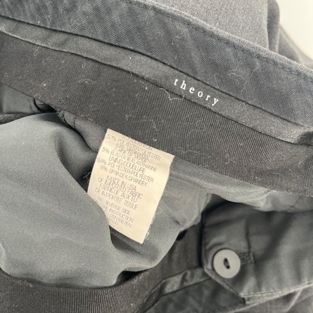 Theory Max 2 Wool Blend Charcoal Gray Dress Pant Flat Front Trousers Made in USA - Picture 8 of 8